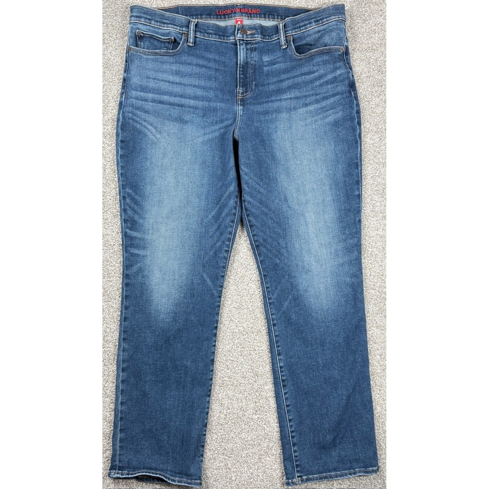 Lucky Brand Sweet Mid Rise Straight Jeans Women's Plus‎ 20W 35x30 (Fits 40x31)